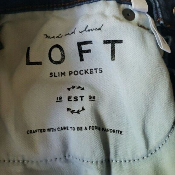 Loft Slim Pockets Skinny Crop Jeans Women's Size 27/4 Cotton Blend - Picture 7 of 13
